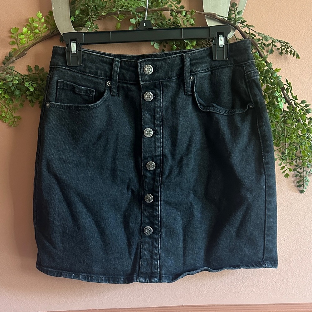 Old Navy Dark Denim Button-Front Mini Skirt